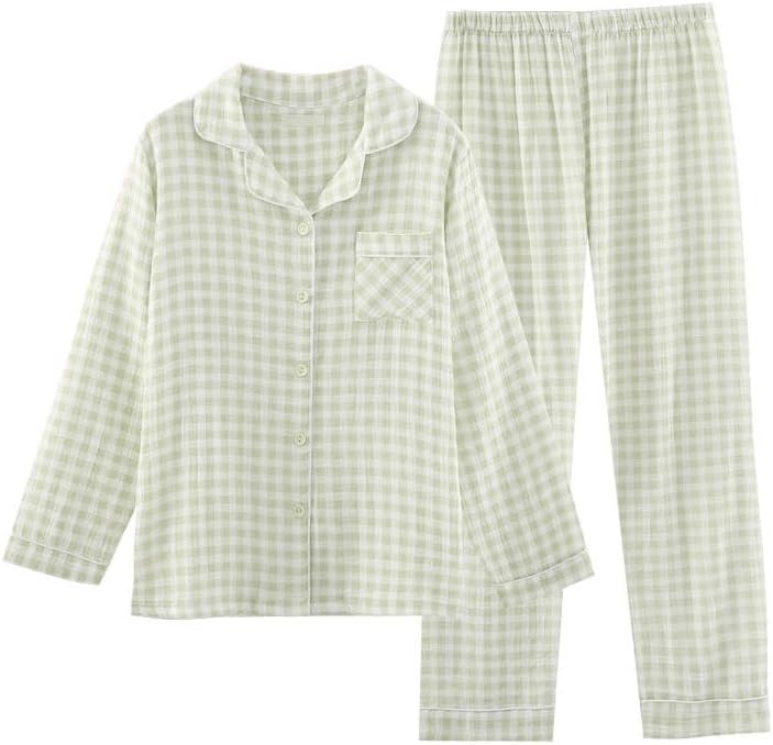 Cotton Button-Down Long-Sleeve Pajama Set