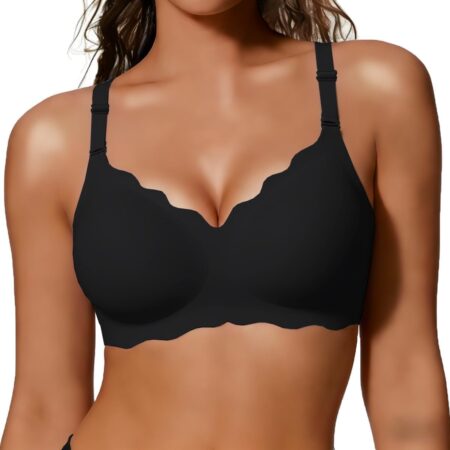 Jelly (flexible-support) wire-free push-up bra