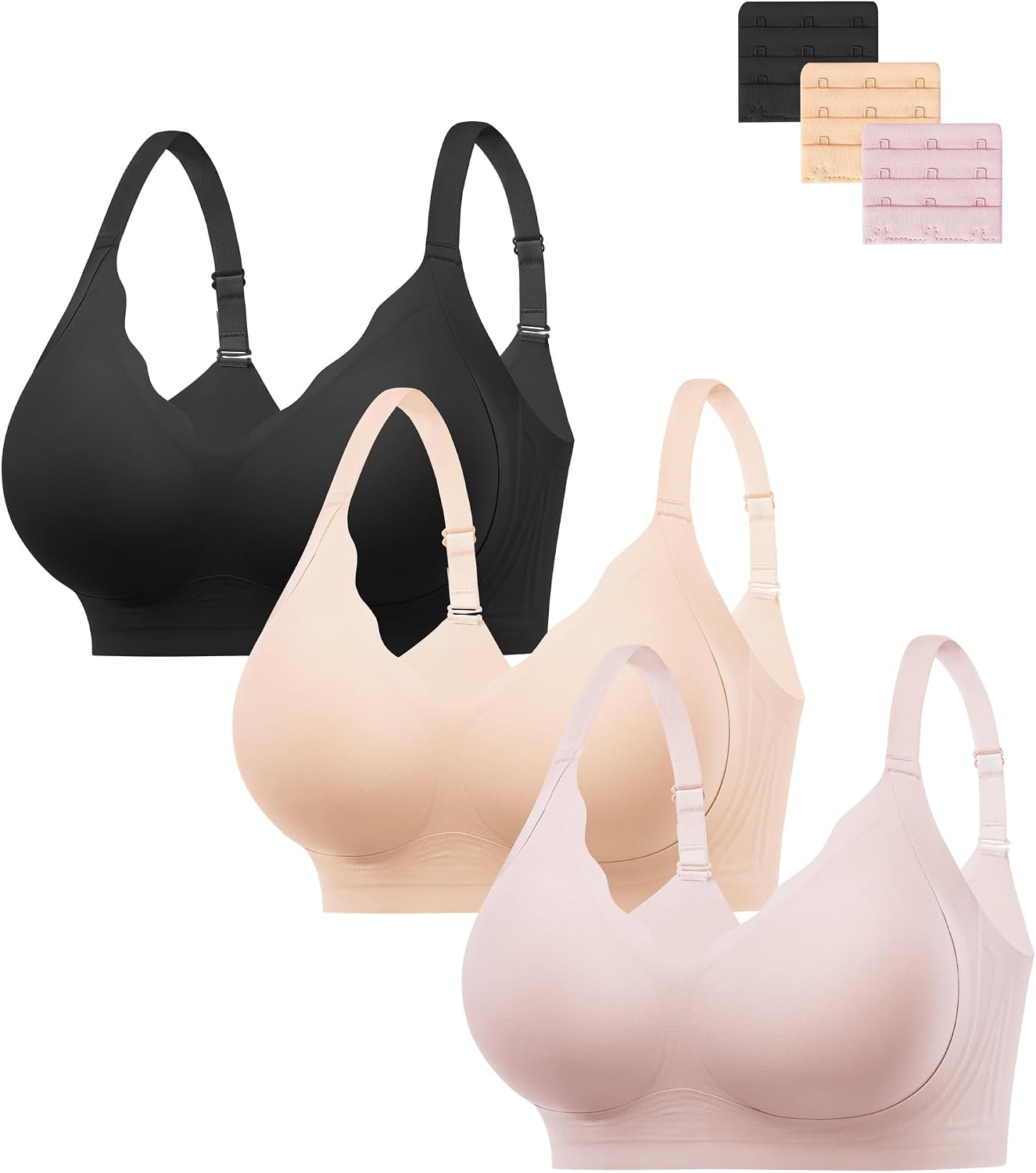 Jelly (flexible-support) wire-free bra (3-pack)