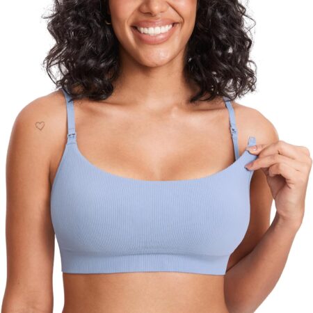 Ribbed wire-free nursing bra