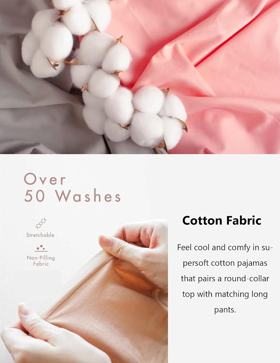 Cotton Short-Sleeve T-Shirt and Long Pants Pajama Set - Image 2