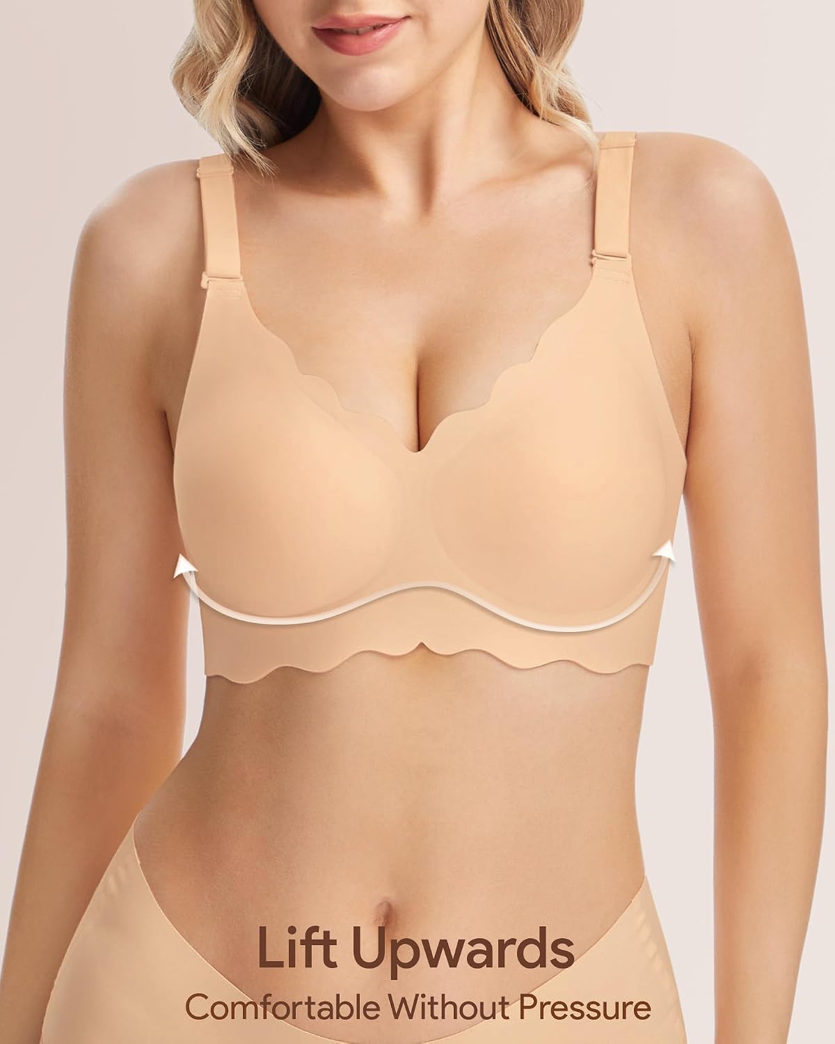 Jelly (flexible-support) V-neck, wire-free bra - Image 2