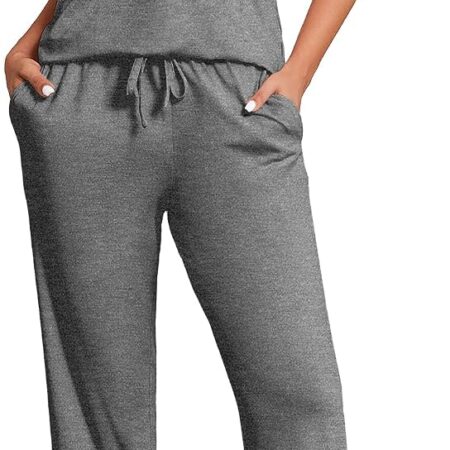 Cotton Short-Sleeve T-Shirt and Long Pants Pajama Set
