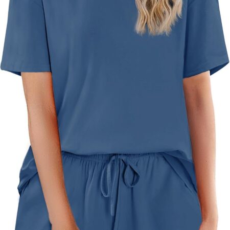 Cotton short-sleeve top and shorts set Pajama Sets