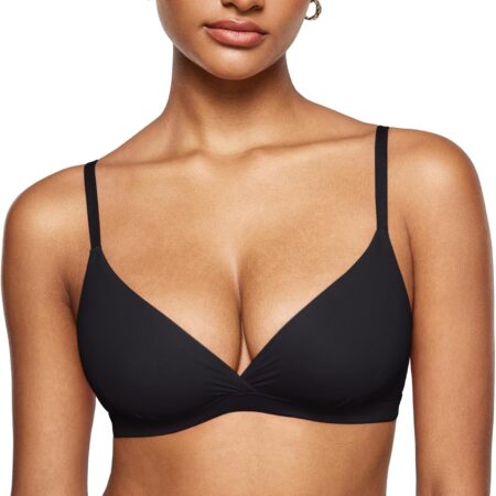 Wire-free, V-neck triangle bra