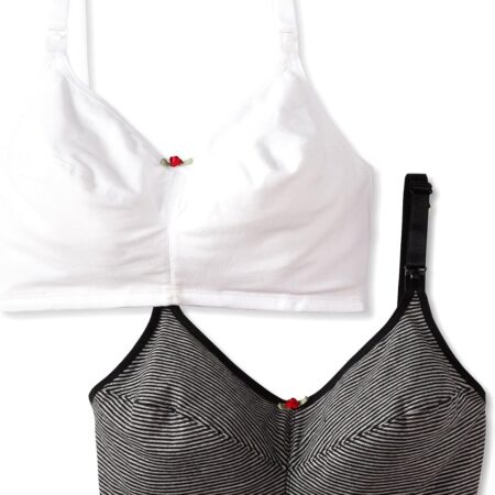 Double-layer cup nursing bra with one-handed clasp