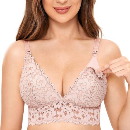 Lace wire-free nursing bra