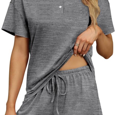 Two-Piece Short-Sleeve Pajama Set